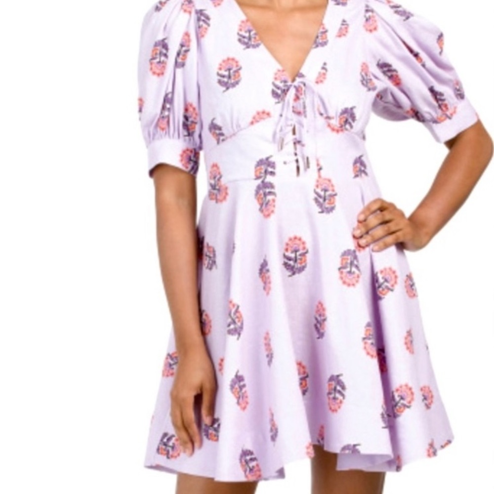 House of Harlow 1960 linen blend mini dress Nwt